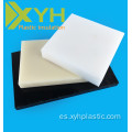 Hojas de resina acetal de pom blanca negra